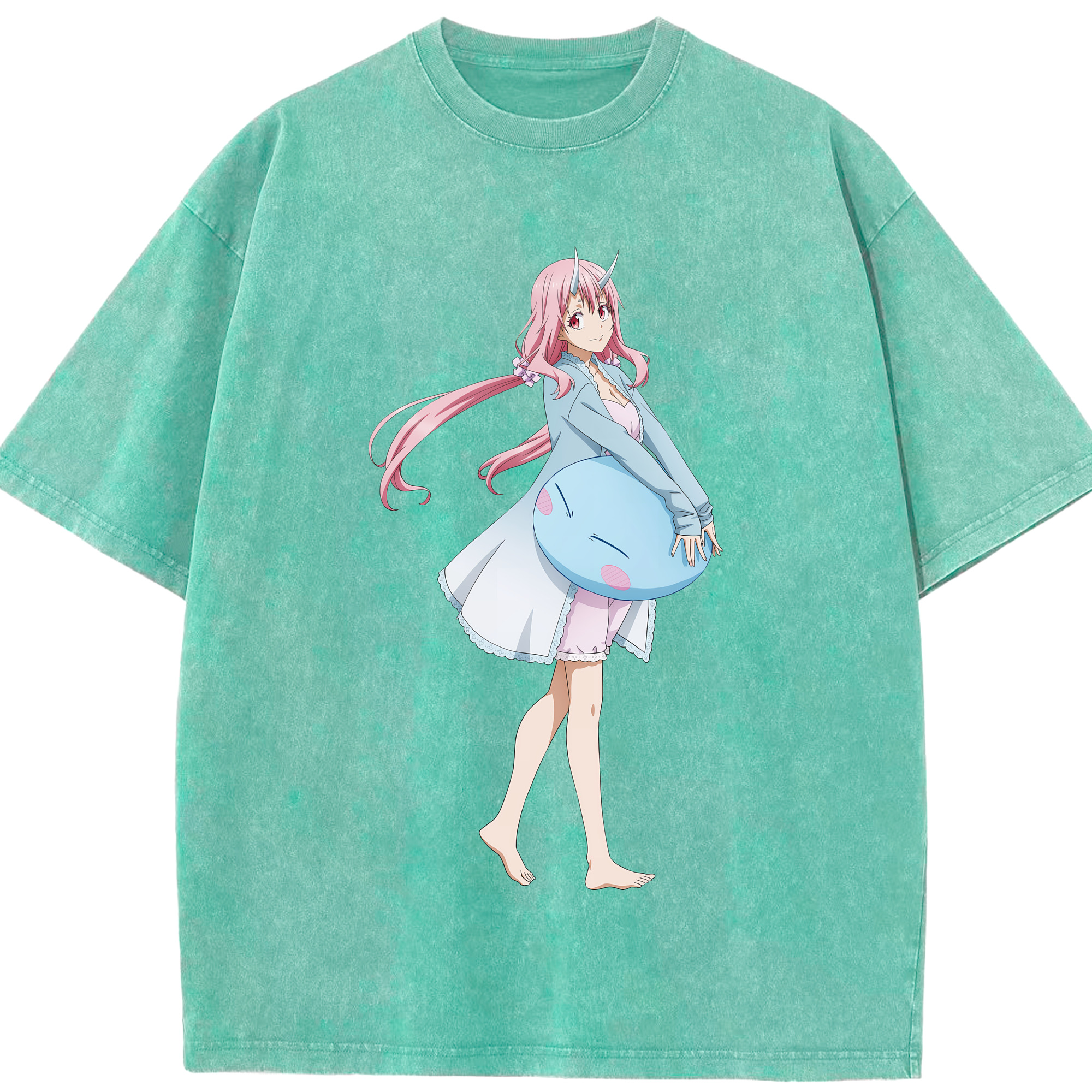 （画像用） 転スラ Regarding Reincarnated to Slime 綿100% ヴィンテージ風 半袖Tシャツ（フロントプリント）